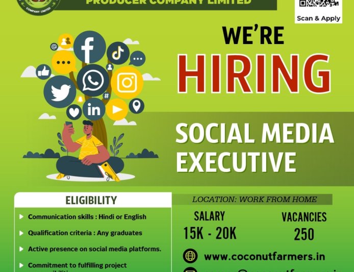 ದಕ್ಷಿಣ ಕನ್ನಡ ಜಿಲ್ಲೆ ತೆಂಗು ರೈತ ಉತ್ಪಾದಕರ ಸಂಸ್ಥೆಯಿಂದ 250 ಹುದ್ದೆಗಳ ನೇಮಕಾತಿಗೆ ಆರ್ಜಿ ಆಹ್ವಾನ.